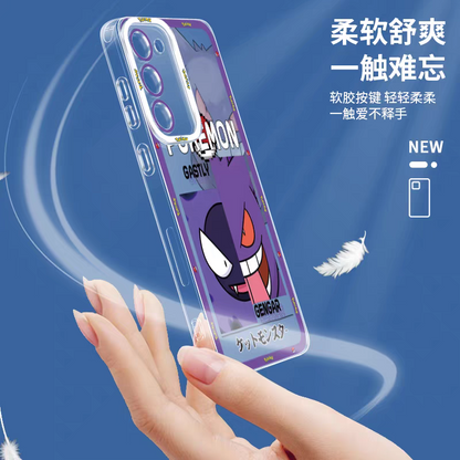 Japan Cartoon Pokemon Half Face Version | Psyduck Golduck - Phone Case Samsung Galaxy S25 S24 S23 S22 S21 FE Ultra Edge