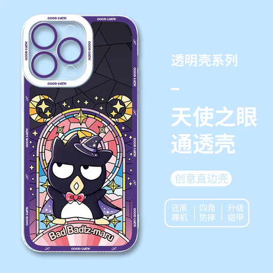 Japan Cartoon Halloween Glass Window Version | XO Bad Badtz Maru - iPhone Case 6 7 8 PLUS SE2 XS XR X 11 12 13 14 15 16 16e 17 Pro Promax 12mini 13mini