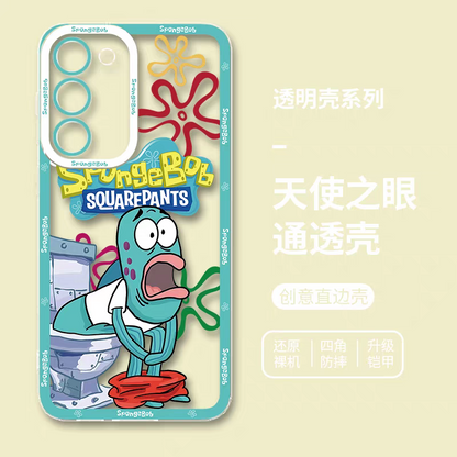 Cartoon Bikini Bottom Buddies | Cool Fish on Toliet - Phone Case Samsung Galaxy S25 S24 S23 S22 S21 FE Ultra Edge