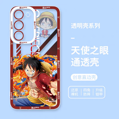 Japanese Cartoon One Piece | Monkey D Luffy Fighting - Phone Case Samsung Galaxy S25 S24 S23 S22 S21 FE Ultra Edge