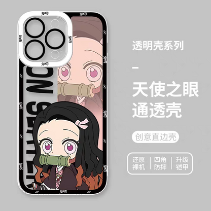 Japanese Anime Kimetsu no Yaiba Demon Slayer | Cute Style Nezuko - iPhone Case 6 7 8 PLUS SE2 XS XR X 11 12 13 14 15 16 16e Pro Promax 12mini 13mini