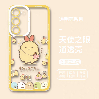 Japanese Cartoon Sumikko Gurashi | Daily Fried Shrimp Ebifurai no Shippo - Phone Case Samsung Galaxy S25 S24 S23 S22 S21 FE Ultra Edge