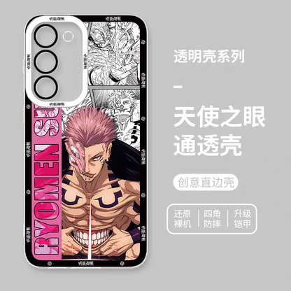 Japanese Anime Jujutsu Kaisen Comic Style | Satoru Gojo Okkotsu Yuta Syomen Sukuno Megumi Yuji Itadori Kenjaku Choso Kashimo Hajime 8 Styles - Phone Case Samsung Galaxy S26 S25 S24 S23 S22 S21 FE Ultra Edge