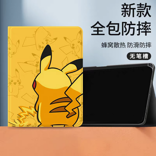 Japanese Cartoon Pokemon Protect Case | Back of Pikachu Yellow - iPad Mini 4,5,6,7 / iPad Air / iPad Pro 2025 2024 2022 2021 2020 2018
