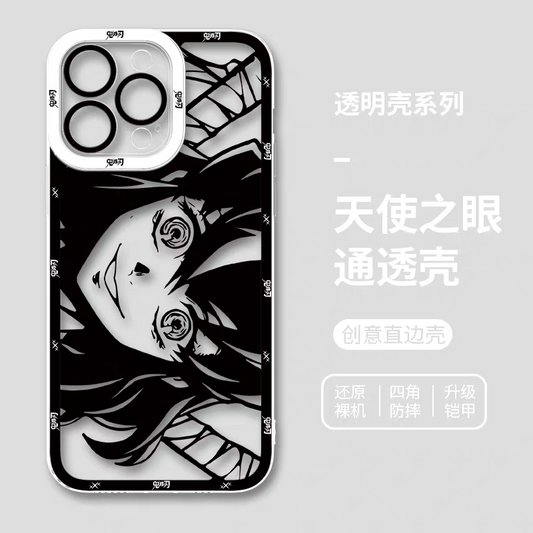 Japanese Anime Kimetsu no Yaiba Demon Slayer | White & Black Draft Style Inosuke - iPhone Case 6 7 8 PLUS SE2 XS XR X 11 12 13 14 15 16 16e Pro Promax 12mini 13mini