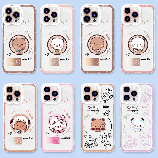 Lovely Bubu and Dudu Panda | Daily and Cute Couple 8 Styles - iPhone Case PLUS SE2 XS XR X 11 12 13 14 15 16 16e 17 17e Pro Promax 12mini 13mini