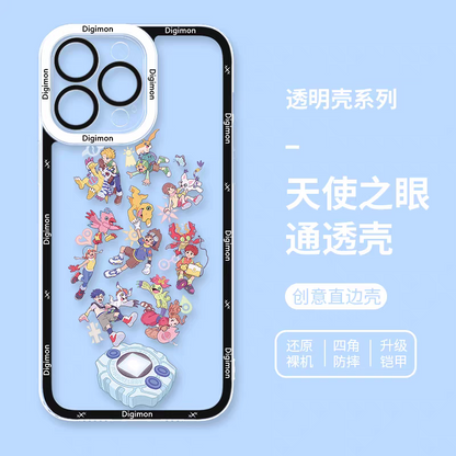 Anime Digimon Digital Monster Full Screen Colourful Verson | Icon Characters & Monster - iPhone Case 7 8 PLUS SE2 XS XR X 11 12 13 14 15 16 16e 17 Pro Promax 12mini 13mini