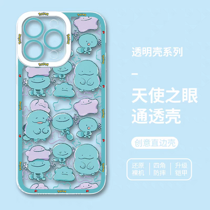 Japan Cartoon Pokemon | Full Screen Wooper Quagsire Ditto - iPhone Case 6 7 8 PLUS SE2 XS XR X 11 12 13 14 15 16 16e 17 Pro Promax 12mini 13mini