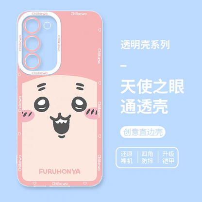 Japanese Cartoon Chiikawa Big Face | Chiikawa Hachiware Usagi Momonga Kurimanju Rakko Shisa Crab - Phone Case Samsung Galaxy S25 S24 S23 S22 S21 FE Ultra Edge