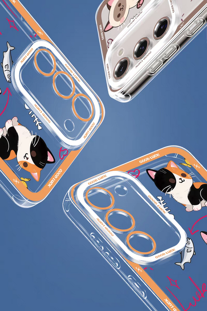 Japan Style Simple Cute Animals Style | Cats & Dogs Lucky Day 8 Styles - Phone Case Samsung Galaxy S26 S25 S24 S23 S22 S21 FE Ultra Edge