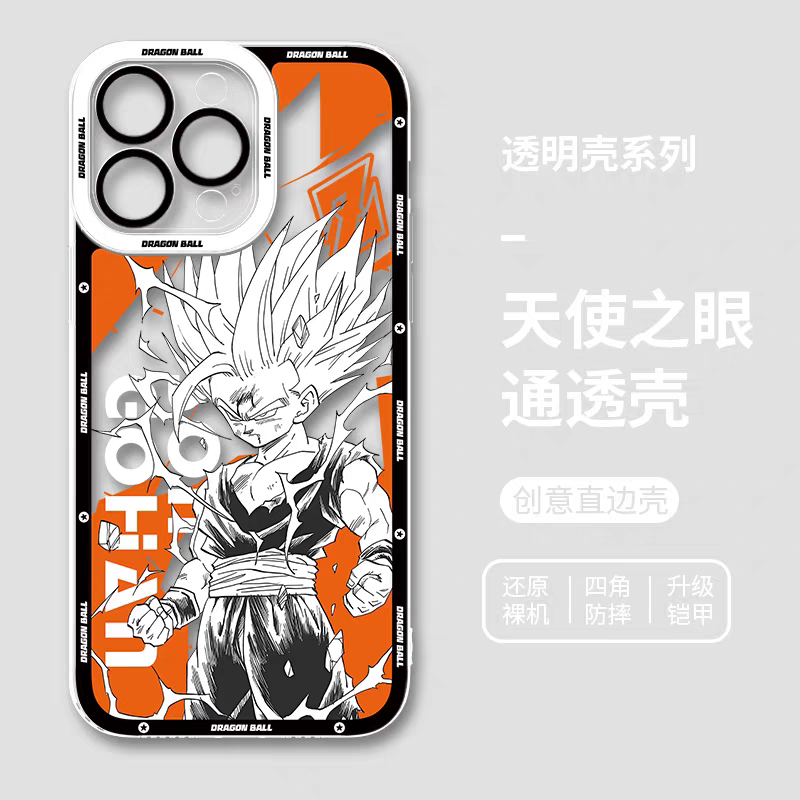 Japanese Anime Dragon Ball Comic Colour Background Version | Son Goku Vegeta Son Gohan Trunks Majin Buu Black Frieza Android 17 8 Styles - iPhone Case PLUS SE2 XS XR X 11 12 13 14 15 16 16e 17 17e Pro Promax 12mini 13mini