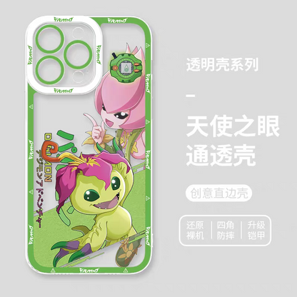 Japanese Cartoon Digimon Adventure Digital Monster Digivice Version | Palmon - iPhone Case 6 7 8 PLUS SE2 XS XR X 11 12 13 14 15 16 16e 17 Pro Promax 12mini 13mini