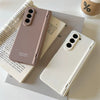 Korea Style Simple Fashion Style | Matt Beige Brown Black - Phone Case Samsung Galaxy Z Fold 4 5 6 7 W24 W23