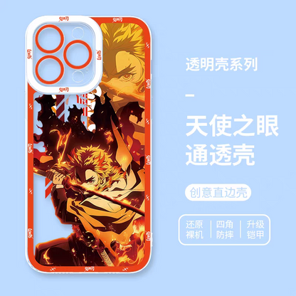 Japanese Anime Kimetsu no Yaiba Demon Slayer Anime Fighting Style | Rengoku Kyoujurou - iPhone Case 7 8 PLUS SE2 XS XR X 11 12 13 14 15 16 16e 17 Pro Promax 12mini 13mini