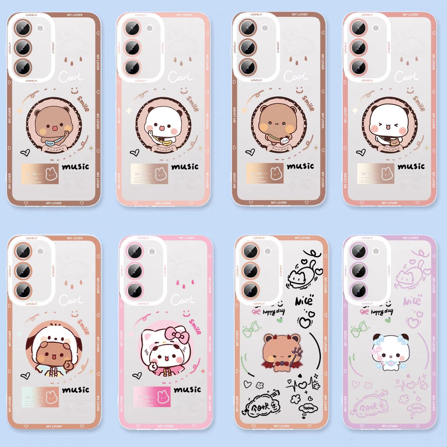 Lovely Bubu and Dudu Panda | Daily and Cute Couple 8 Styles - Phone Case Samsung Galaxy S26 S25 S24 S23 S22 S21 FE Ultra Edge