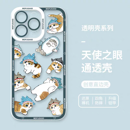 Japanese Cartoon Mofusand | Full Sceen Ocean Mofusand - iPhone Case 6 7 8 PLUS SE2 XS XR X 11 12 13 14 15 16 16e Pro Promax 12mini 13mini