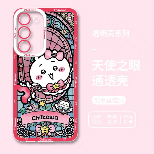 Japanese Cartoon Chiikawa Magic Girl Glass Window | Chiikawa - Phone Case Samsung Galaxy S25 S24 S23 S22 S21 FE Ultra Edge21 FE Ultra Edge