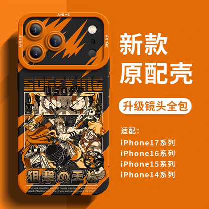 Japanese Cartoon One Piece Silicone Case Gear Forms Version | Usopp - iPhone Case 6 7 8 PLUS SE2 XS XR X 11 12 13 14 15 16 16e 17 Pro Promax 12mini 13mini