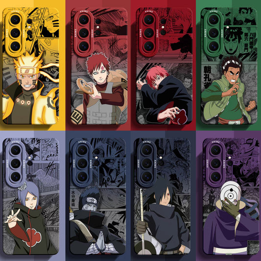 Japanese Cartoon Naruto Silicone Case Comic Anime Style | Naruto Gaara Sasori Guy Konan Kisame Uchiha Madara Uchiha Obito - Phone Case Samsung Galaxy S26 S25 S24 S23 S22 S21 FE Ultra Edge