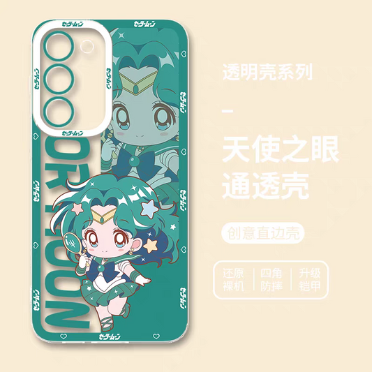 Japanese Cartoon Sailor Girl | Cute Style Sailor Neptune - Sailormoon Phone Case Samsung Galaxy S25 S24 S23 S22 S21 FE Ultra Edge21 FE Ultra Edge