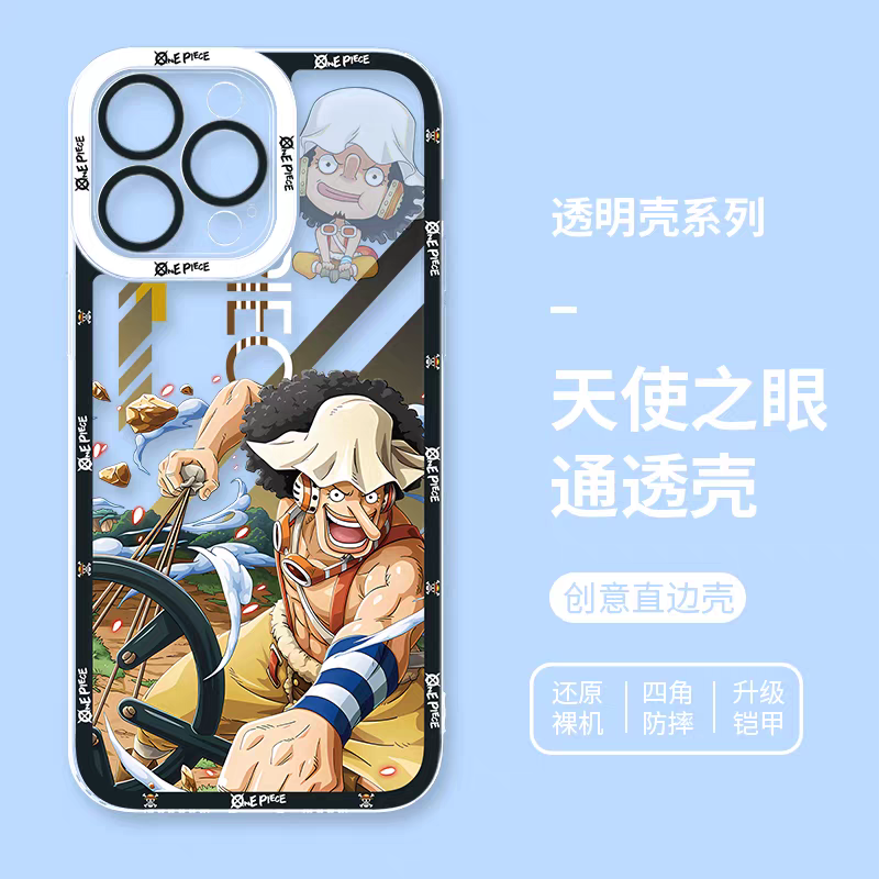 Japanese Cartoon One Piece | Usopp Fighting - Phone Case Samsung Galaxy S25 S24 S23 S22 S21 FE Ultra Edge- iPhone Case PLUS SE2 XS XR X 11 12 13 14 15 16 17 Pro Promax 12mini 13mini