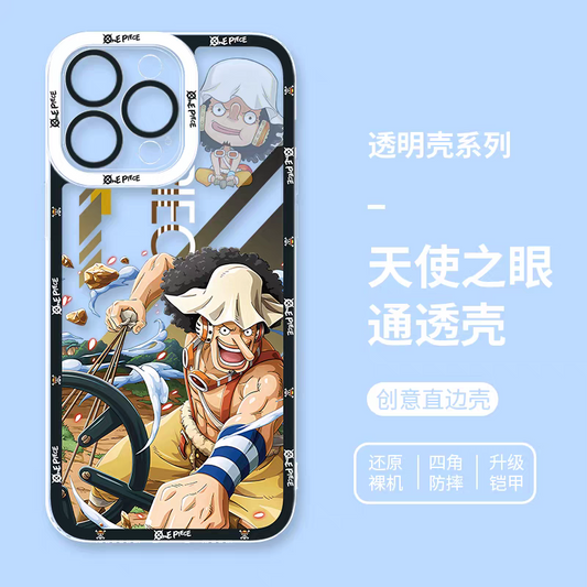 Japanese Cartoon One Piece | Usopp Fighting - Phone Case Samsung Galaxy S25 S24 S23 S22 S21 FE Ultra Edge- iPhone Case PLUS SE2 XS XR X 11 12 13 14 15 16 17 Pro Promax 12mini 13mini