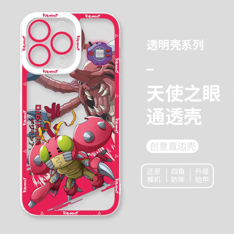 Japanese Cartoon Digimon Adventure Digital Monster Digivice Version | Tentomon - iPhone Case 6 7 8 PLUS SE2 XS XR X 11 12 13 14 15 16 16e 17 Pro Promax 12mini 13mini