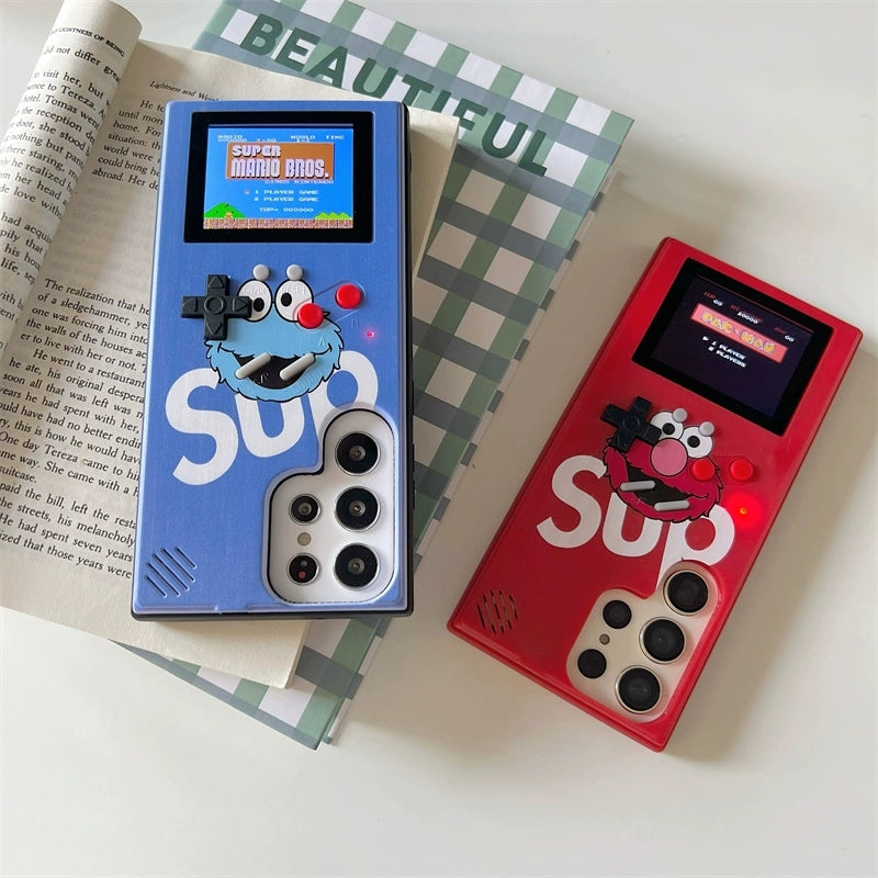Cute Cartoon Game Consoles Phone Case | Red Blue Monster - Phone Case Samsung Galaxy S23 S22 S21 Ultra KawaiiGiftLand