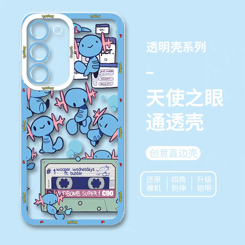 Japan Cartoon Pokemon | Blue Wooper Song - Phone Case Samsung Galaxy S25 S24 S23 S22 S21 FE Ultra Edge