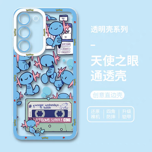 Japan Cartoon Pokemon | Blue Wooper Song - Phone Case Samsung Galaxy S25 S24 S23 S22 S21 FE Ultra Edge