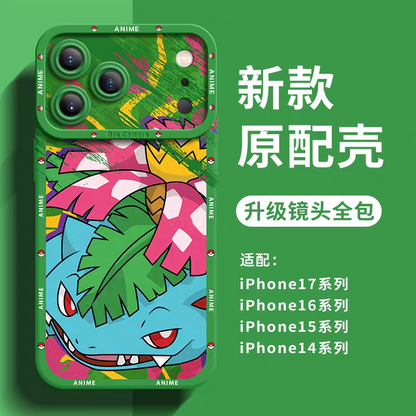 Japanese Cartoon Pokemon Silicone Case Close Up Fighting Version | Venusaur Charizard Blastoise Gengar Scizor Umbreon Greninja Garchomp - iPhone Case PLUS SE2 XS XR X 11 12 13 14 15 16 16e 17 17e Pro Promax 12mini 13mini