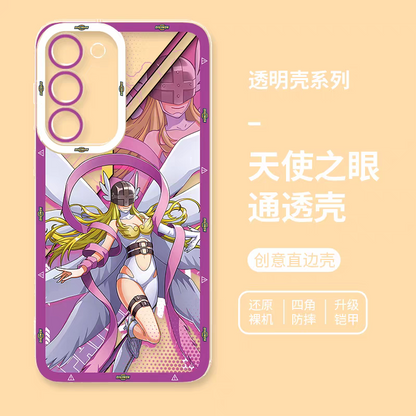 Japanese Cartoon Digimon Adventure Digital Monster Perfect Ultimate Version | Metal Greymon Were Garurumon Angemon Angewomon Zudomon Garudamon Kabuterimon Lillymon - Phone Case Samsung Galaxy S26 S25 S24 S23 S22 S21 FE Ultra Edge