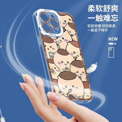 Japanese Cartoon Chiikawa | Food with Kurimanju - iPhone Case 6 7 8 PLUS SE2 XS XR X 11 12 13 14 15 16 16e 17 Pro Promax 12mini 13mini