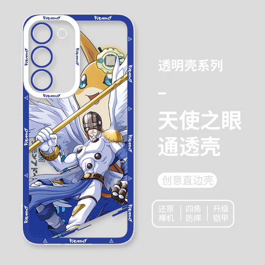Japanese Cartoon Digimon Adventure Digital Monster Digivice Version | Angemon - Phone Case Samsung Galaxy S25 S24 S23 S22 S21 FE Ultra Edge