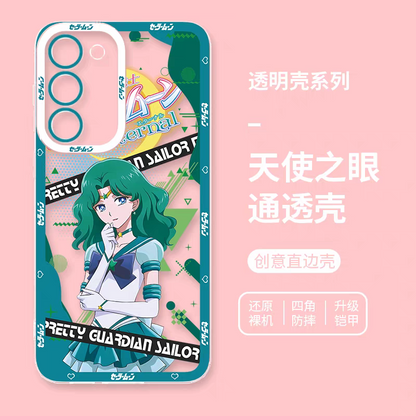 Japanese Cartoon Sailor Girl | Sailor Neptune - Sailormoon Phone Case Samsung Galaxy S25 S24 S23 S22 S21 FE Ultra Edge21 FE Ultra Edge
