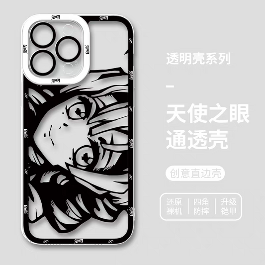 Japanese Anime Kimetsu no Yaiba Demon Slayer | White & Black Draft Style Kanroji Mitsuri - iPhone Case 6 7 8 PLUS SE2 XS XR X 11 12 13 14 15 16 16e Pro Promax 12mini 13mini