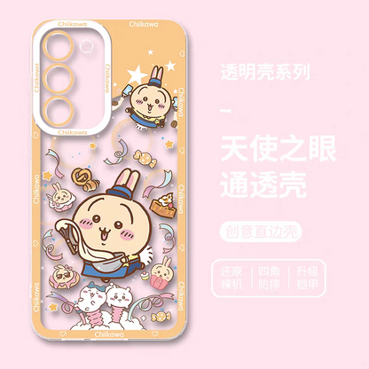 Japanese Cartoon Chiikawa Cafe Waiter | Usagi - Phone Case Samsung Galaxy S25 S24 S23 S22 S21 FE Ultra Edge21 FE Ultra Edge