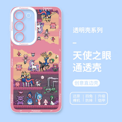 Japan Cartoon Pokemon Pixel Group Verison | Fairy Type - Phone Case Samsung Galaxy S25 S24 S23 S22 S21 FE Ultra