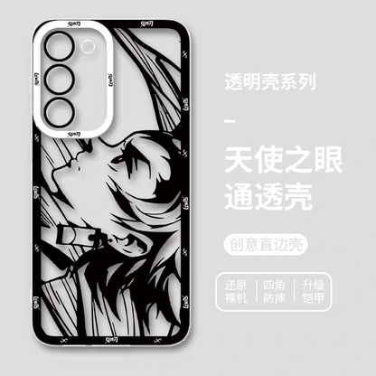 Japanese Anime Kimetsu no Yaiba Demon Slayer | White & Black Draft Style Tanjiro - Phone Case Samsung Galaxy S25 S24 S23 S22 S21 FE Ultra Edge