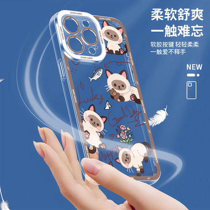 Japan Style Simple Cute Animals Style | Cats & Dogs Lucky Day 8 Styles - iPhone Case PLUS SE2 XS XR X 11 12 13 14 15 16 16e 17 17e Pro Promax 12mini 13mini