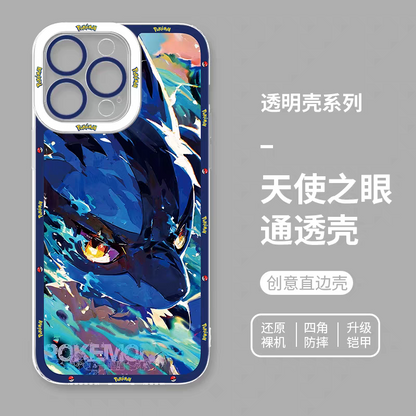 Japan Cartoon Pokemon Fighting Soul Version Part1 | Pikachu Gengar Eevee Charmander Mewtwo Squirtle Psyduck Lucario 8 Styles - iPhone Case PLUS SE2 XS XR X 11 12 13 14 15 16 16e 17 17e 18 Pro Promax 12mini 13mini