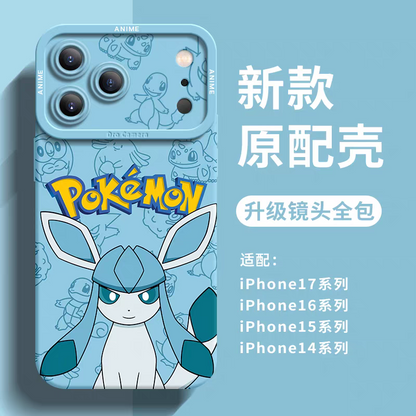 Japanese Cartoon Silicone Case Eevee Evolution | Vaporeon Jolteon Flareon Espeon Umbreon Leafeon Glaceon Sylveon - iPhone Case 6 7 8 PLUS SE2 XS XR X 11 12 13 14 15 16 16e 17 Pro Promax 12mini 13mini