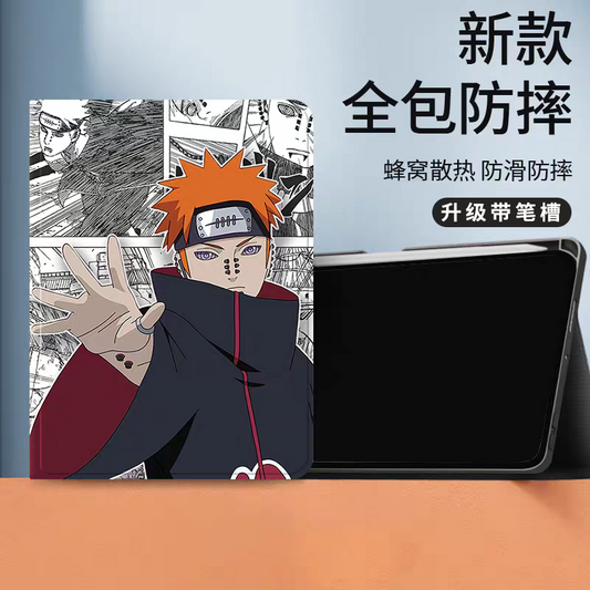 Japanese Anime Naruto Ninja Comic Anime Style Protect Case with Pen Holder | Pain - iPad Mini 4,5,6,7 / iPad Air / iPad Pro 2025 2024 2022 2021 2020 2018
