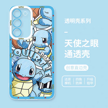 Japan Cartoon Pokemon All Drawing Version | Squirtle - Phone Case Samsung Galaxy S25 S24 S 23 S22 S21 FE Ultra Edge