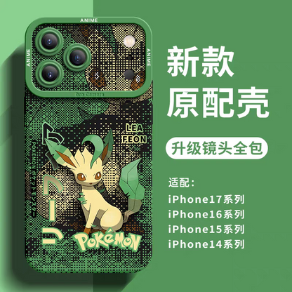 Japanese Cartoon Silicone Case Eevee Evolution Digital Background Version | Eevee Vaporeon Jolteon Flareon Espeon Umbreon Leafeon Glaceon Sylveon - iPhone Case 7 8 PLUS SE2 XS XR X 11 12 13 14 15 16 16e 17 Pro Promax 12mini 13mini