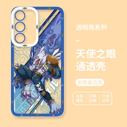 Japanese Cartoon Digimon Adventure Digital Monster Perfect Ultimate Version | Metal Greymon Were Garurumon Angemon Angewomon Zudomon Garudamon Kabuterimon Lillymon - Phone Case Samsung Galaxy S26 S25 S24 S23 S22 S21 FE Ultra Edge