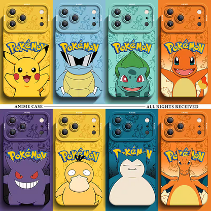Japanese Cartoon Pokemon Silicone Case | Psyduck - iPhone Case 6 7 8 PLUS SE2 XS XR X 11 12 13 14 15 16 16e 17 Pro Promax 12mini 13mini