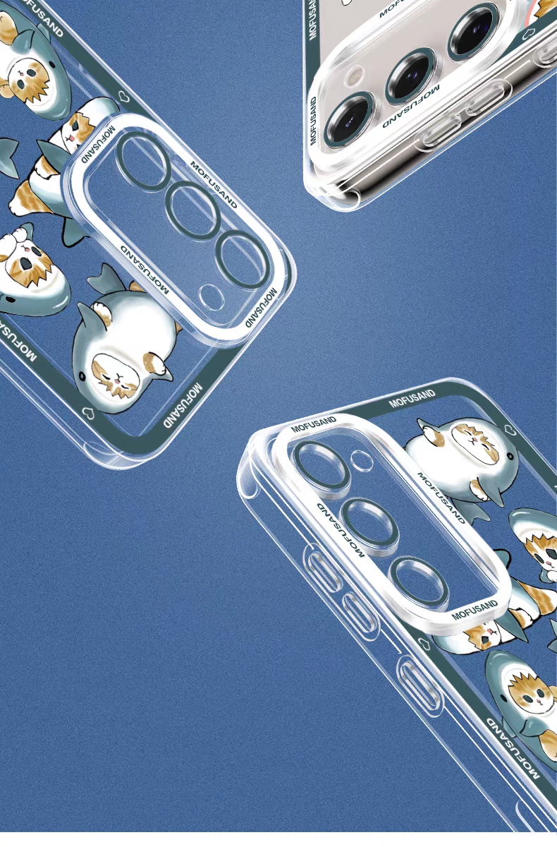 Japanese Cartoon Mofusand | Full Sceen Shark Mofusand - Phone Case Samsung Galaxy S25 S24 S23 S22 S21 FE Ultra Edge