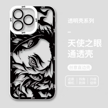 Japanese Anime Kimetsu no Yaiba Demon Slayer | White & Black Draft Style Rengoku Kyoujurou - iPhone Case 6 7 8 PLUS SE2 XS XR X 11 12 13 14 15 16 16e Pro Promax 12mini 13mini