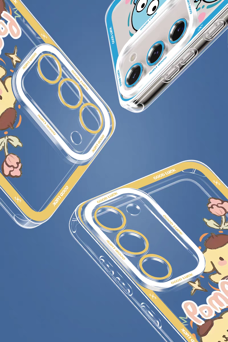 Japanese Cartoon Sanrio Friends Fun Emo Full Screen | Hello Kitty My Melody Kuromi Cinnamoroll Pompompurin Pochacco Hangyodon - Phone Case Samsung Galaxy S26 S25 S24 S23 S22 S21 FE Ultra Edge